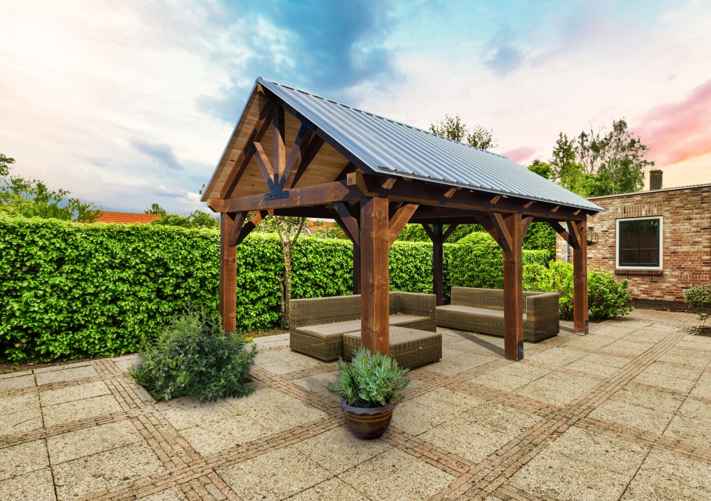 10x12 Cedar Alpine Pavilion Kit | Genuine Western Red Cedar | Country Lane  Gazebos, image size:1400x988