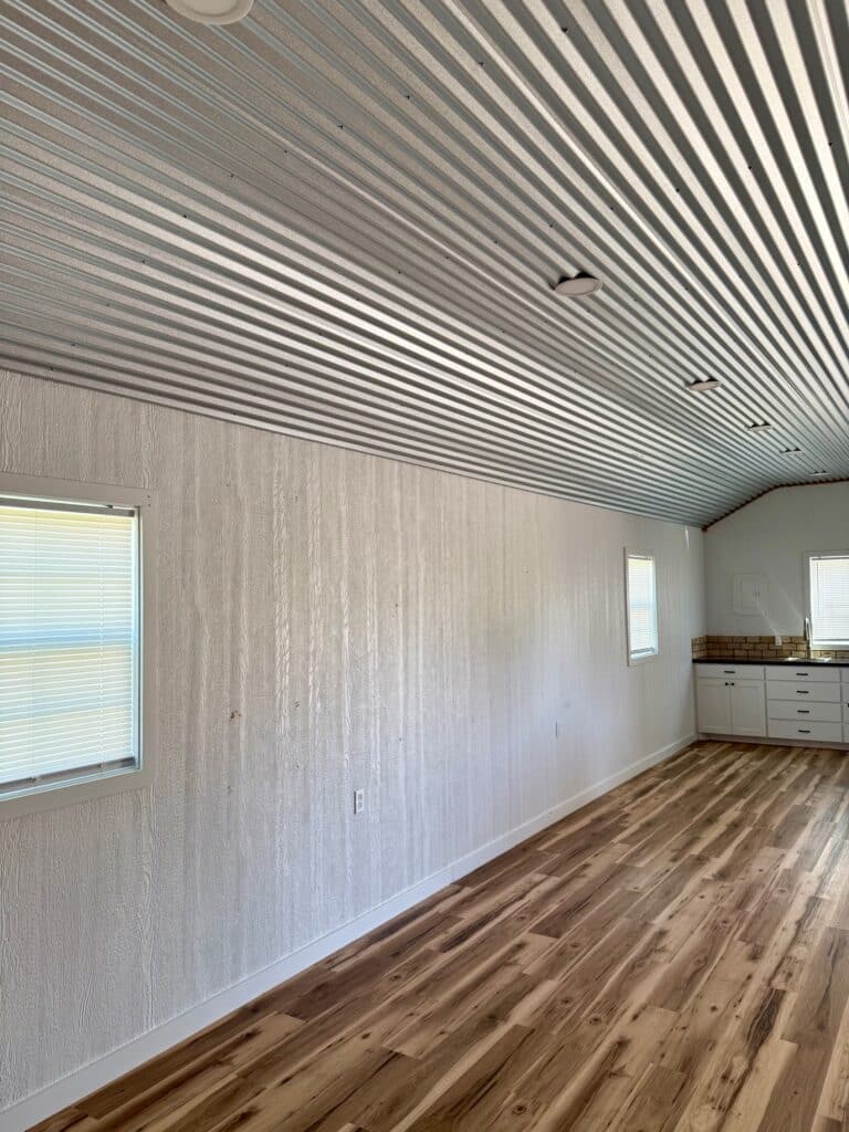 16x36 Outpost cabin office for sale Lott Texas Used Full Interior Finish (10) 16x36 Outpost: Office w/ Corner porch: Used