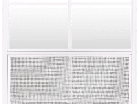 24"x 36" Aluminum Vertical Slider Window; Single pane w/ screen