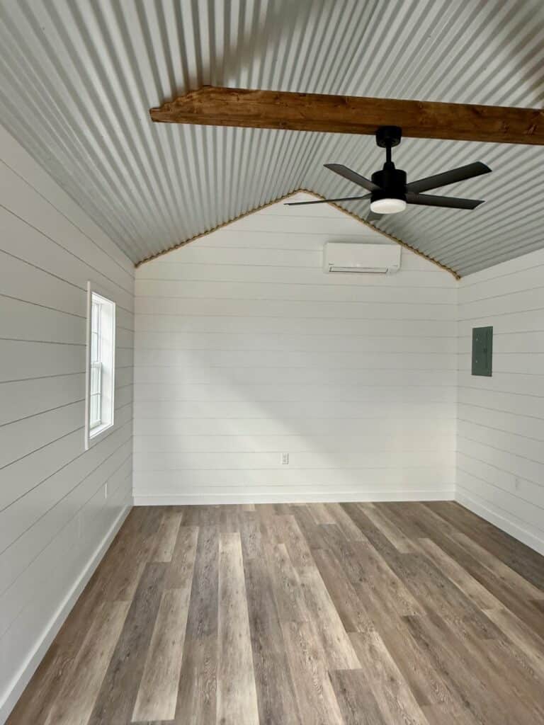 268102025 12x24 Outpost cabin shed for sale, finished interior (11) 12x24 Outpost, Finished Interior