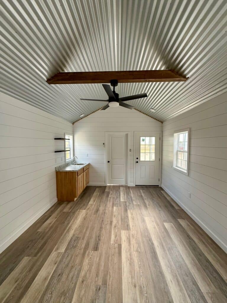 268102025 12x24 Outpost cabin shed for sale, finished interior (15) 12x24 Outpost, Finished Interior