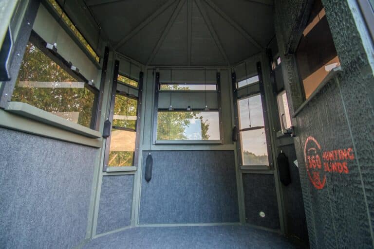 6x6 Deer hunting blind interior for sale Shootin' House on 8' Tower