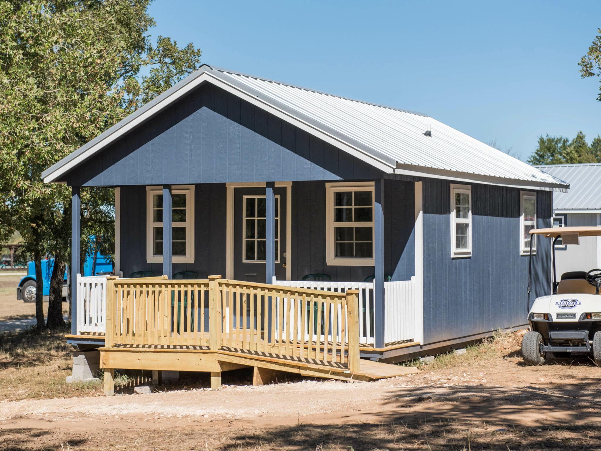 Prefab Cabin Shed with Front Porch | Lonestar Structures 2023 Models
